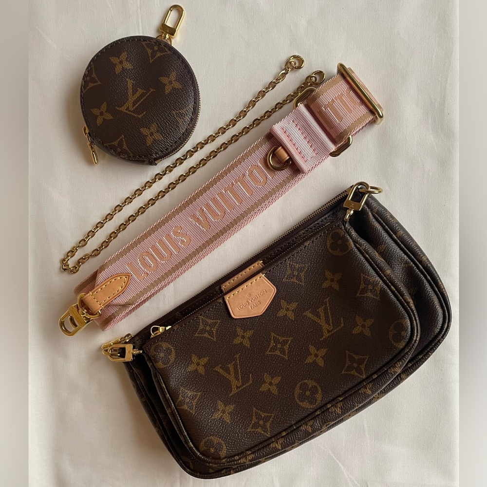 Authentic Louis Vuitton Multi Pochette Accessoires Rose Clair